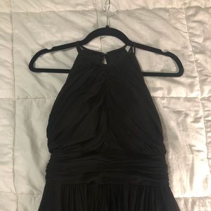 Dressy Black Lux Chiffon bridesmaid dress